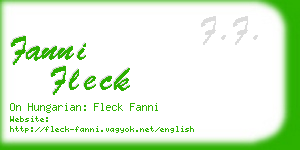 fanni fleck business card